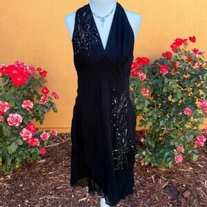 Y2k 2000s nine west silk beaded formal dress
